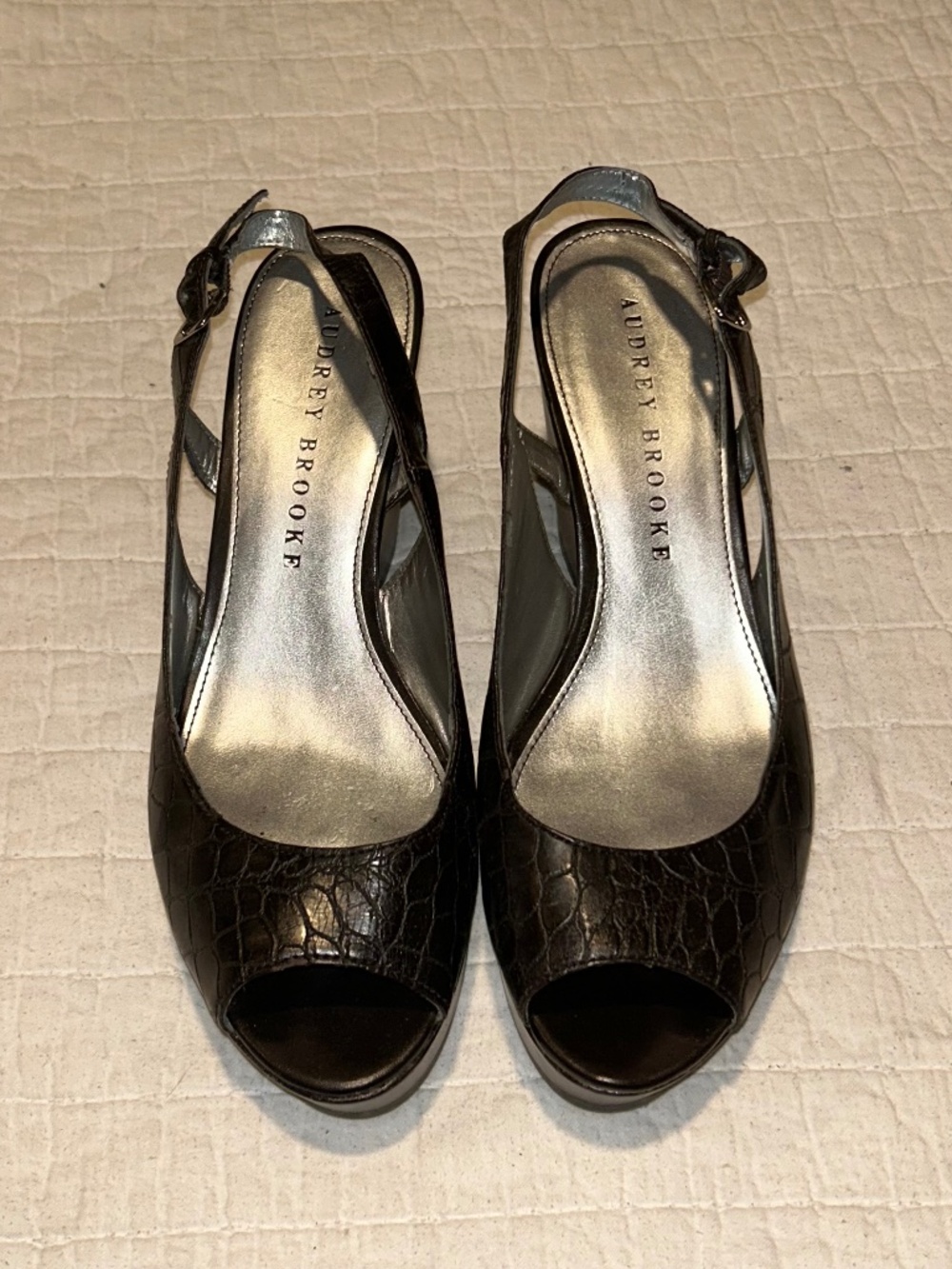 Audrey Brook Black Wedges